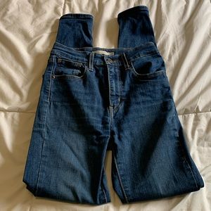 Levi’s super skinny mile high jeans.